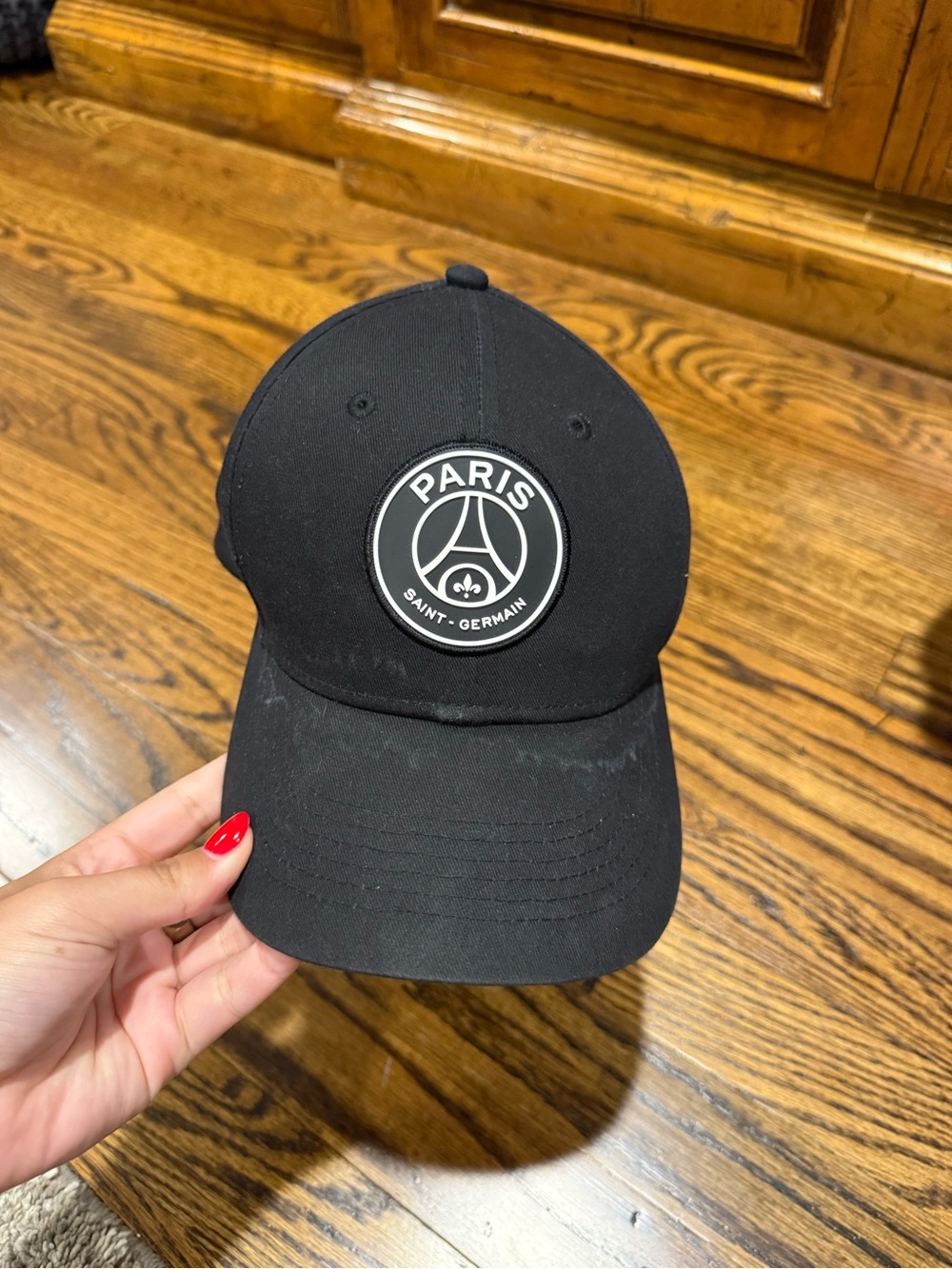 Paris Kids Black Baseball Cap with Round Paris Emblem